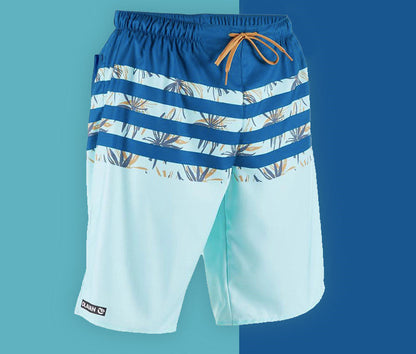 Men's surfing beach shorts with quick-drying fabric, shown in a hot spring swimwear style