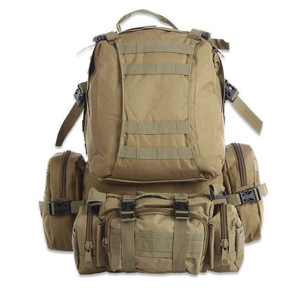 50L outdoor MOLLE military tactical backpack rucksack in waterproof fabric for camping, hiking, and travel