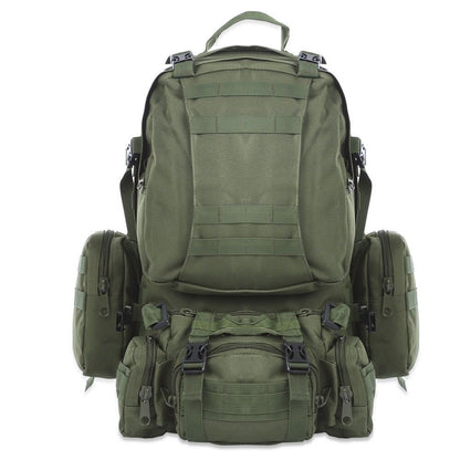 50L outdoor Molle military tactical backpack in black, waterproof rucksack for camping, hiking, and travel