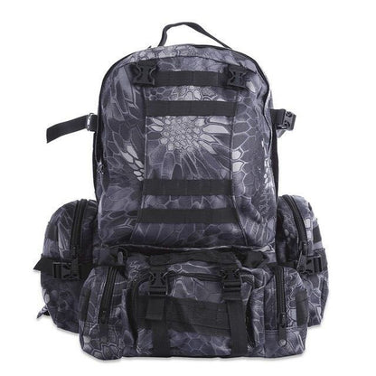50L Outdoor Molle Military Tactical Backpack, waterproof hiking and camping rucksack in black