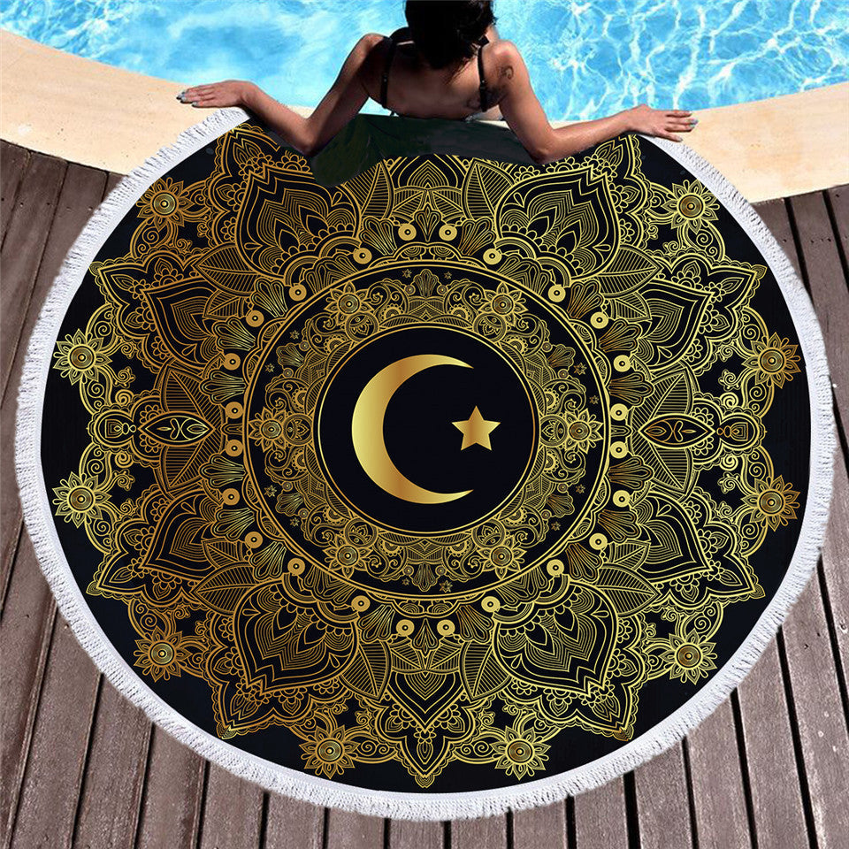 Customized bronzing microfiber beach towel with soft texture and vibrant design