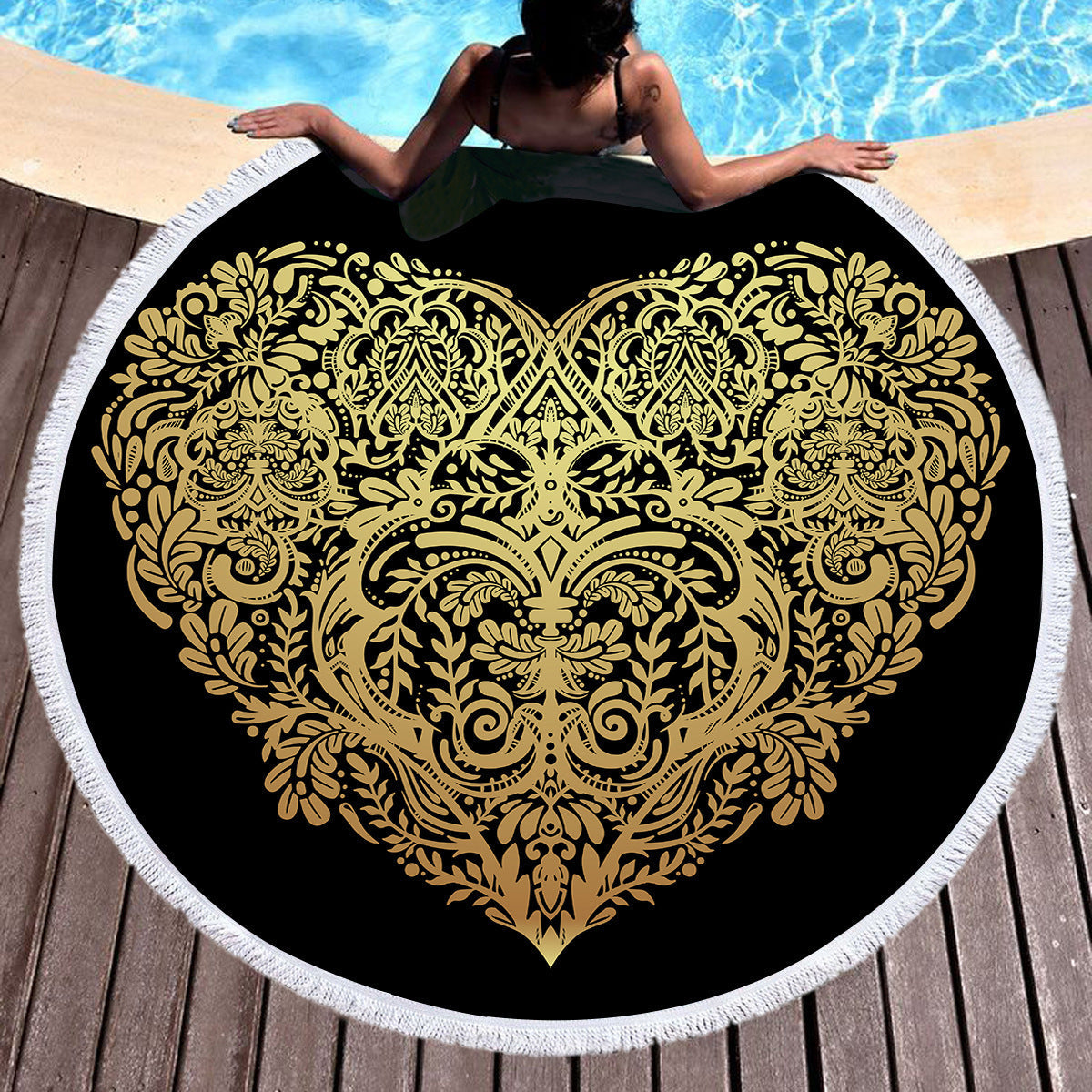 Customizable Bronzing microfiber beach towel in a soft textured design
