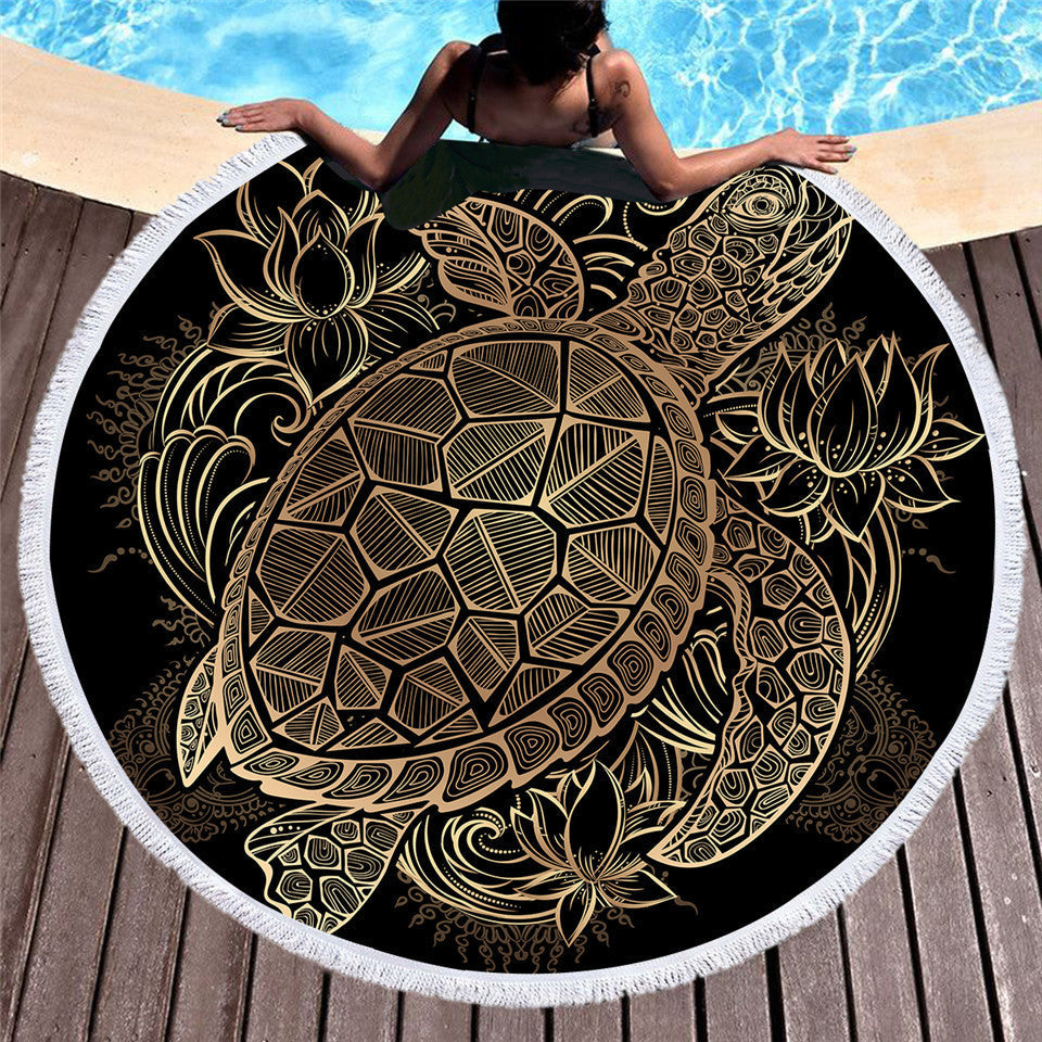 Customizable bronzing microfiber beach towel with soft texture and vibrant design