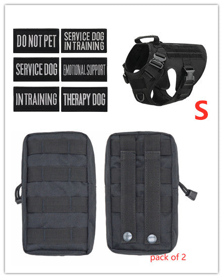 Military tactical dog harness for adjustable German Shepherd pet dog back support