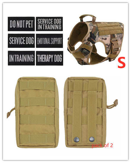 Military tactical dog harness for German Shepherd, adjustable pet dog back design