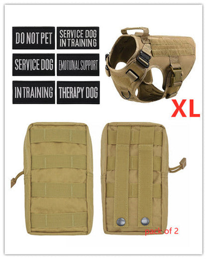 Military tactical dog harness for German Shepherd, adjustable pet dog back harness with durable straps
