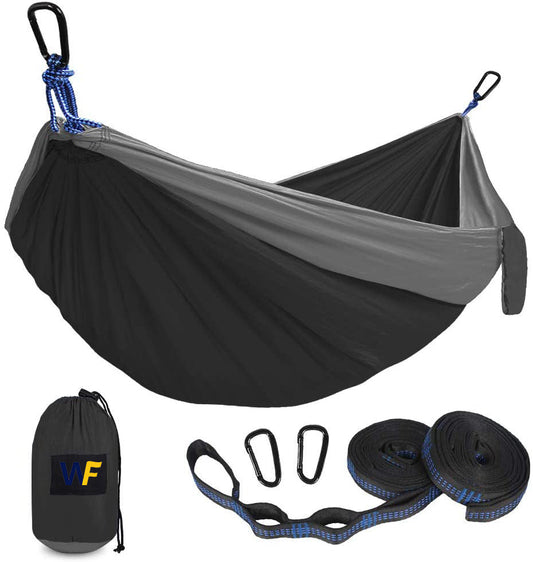 Outdoor camping hammock made from durable parachute cloth for relaxing outdoors