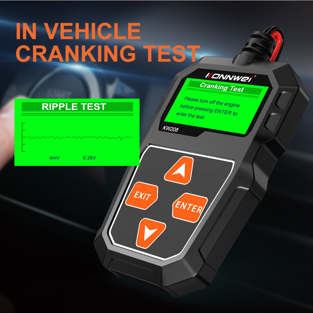 Konnwei KW208 car battery resistance tester with digital display and handheld diagnostic design