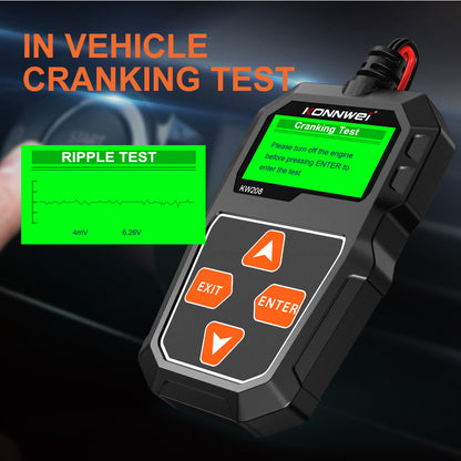 Konnwei KW208 car battery resistance tester with digital display and handheld diagnostic design