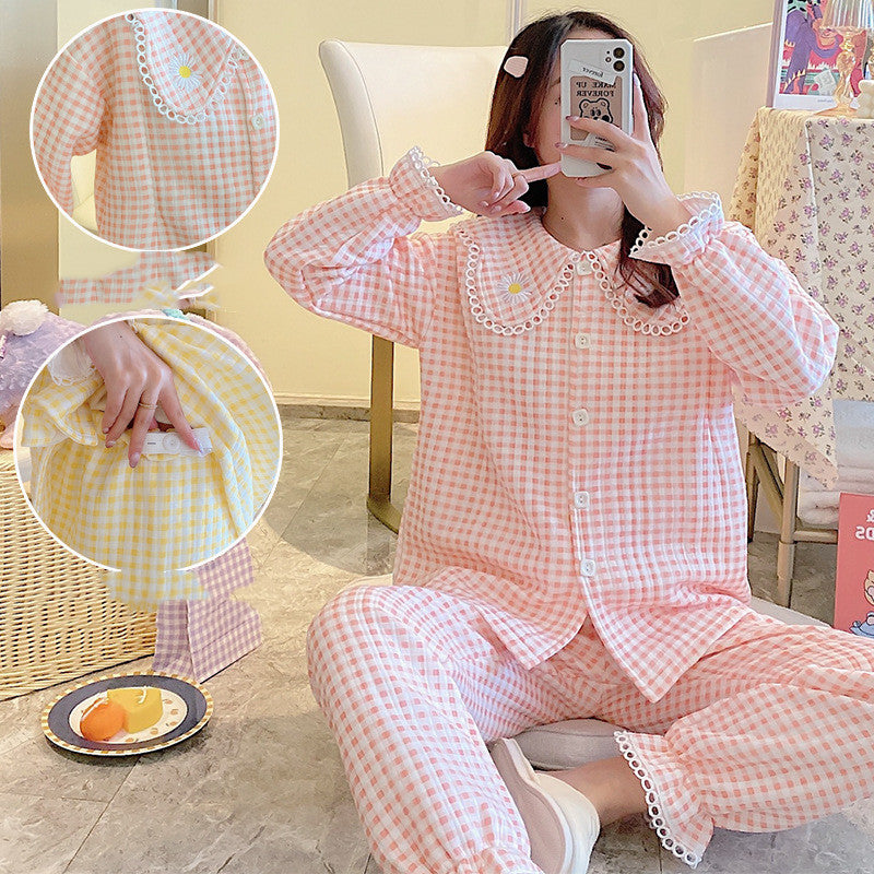 Maternity winter air cotton zipper pajamas for postpartum confinement clothing
