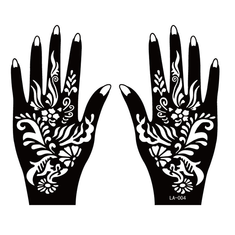 Two sheets of hand tattoo decal henna stencil temporary design, Type 7