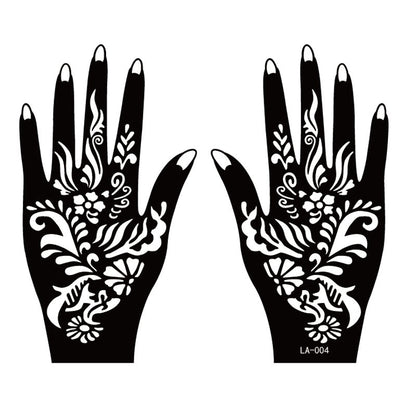 Two sheets of hand tattoo decal henna stencil temporary design, Type 7