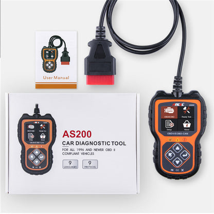 Ancel AS200 OBD2 scanner car diagnostic tool for engine testing, overseas version with multilingual display