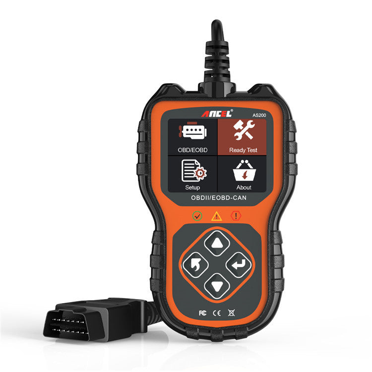 Ancel AS200 OBD2 scanner car diagnostic tool with multilingual display for engine testing