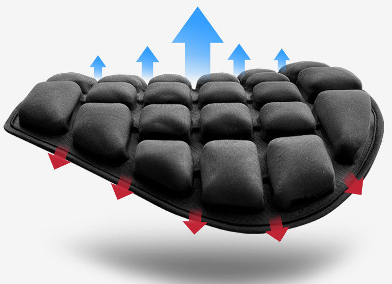 Motorcycle air seat cushion by My Store, black breathable comfort pad for rider seat support
