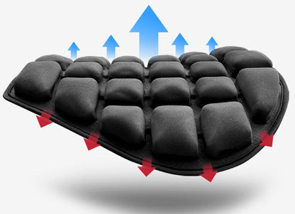 Motorcycle air seat cushion by My Store, black breathable comfort pad for rider seat support