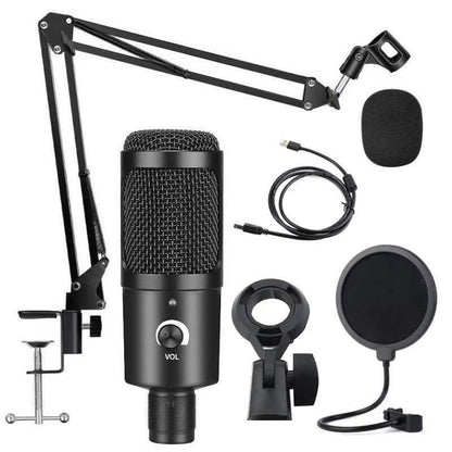 Computer USB live condenser microphone by My Store, black desktop recording mic