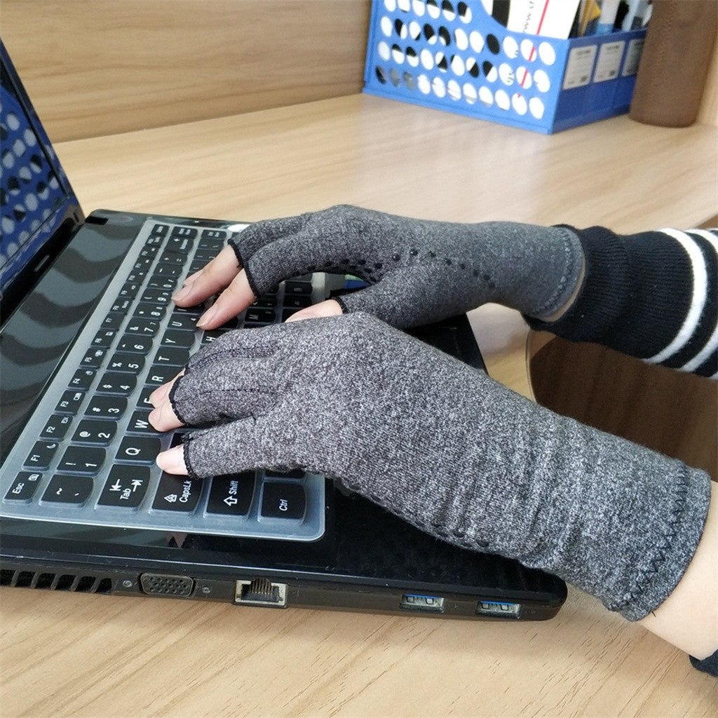 Cross-Border Indoor Men'S And Women'S Sports Fingerless Pressure Gloves Joint Rehabilitation Training Nursing Gloves Wholesale