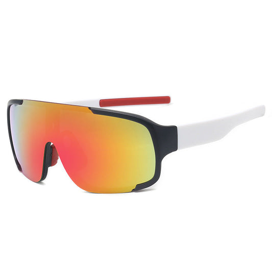 Men and women’s outdoor bicycle windproof sports riding sunglasses with dark lenses and wraparound frame