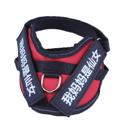 Personalized dog harness with custom dog name, adjustable straps, and secure buckle in Type 7 design