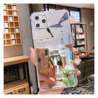 Mirror phone case with reflective mirror surface and protective cover for smartphone