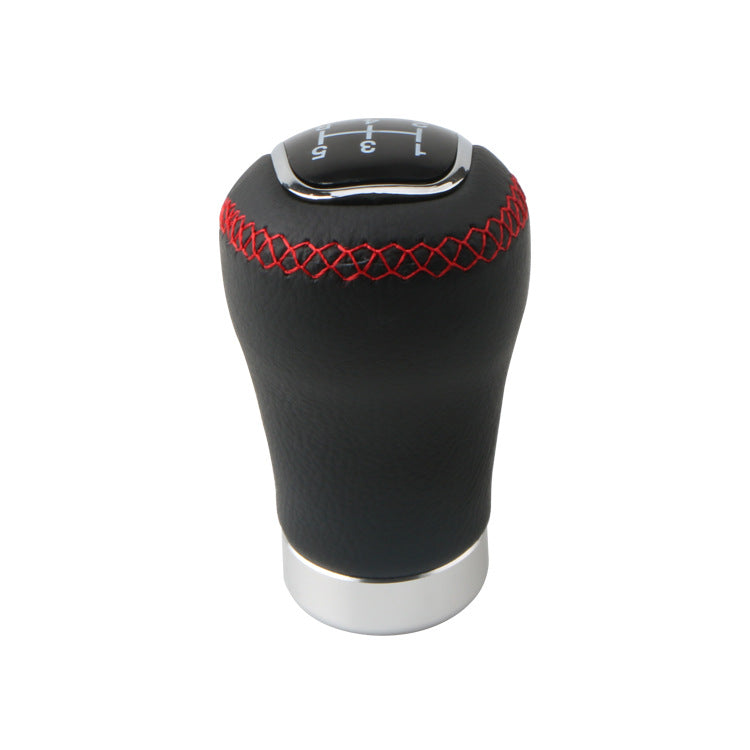 Modified PU rod wave club head handball leather gear head in black and gray close-up
