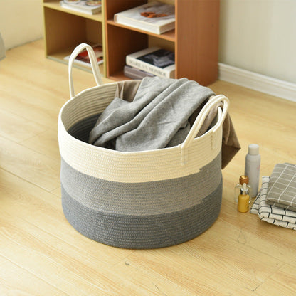 Cotton rope storage basket for toys, sundries, and laundry by My Store