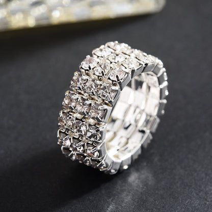Exaggerated claw diamond beaded four-piece set multilayer necklace with layered sparkling bead strands