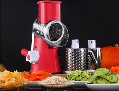 Round vegetable cutter mandoline slicer for potato, julienne carrot, and cheese grating