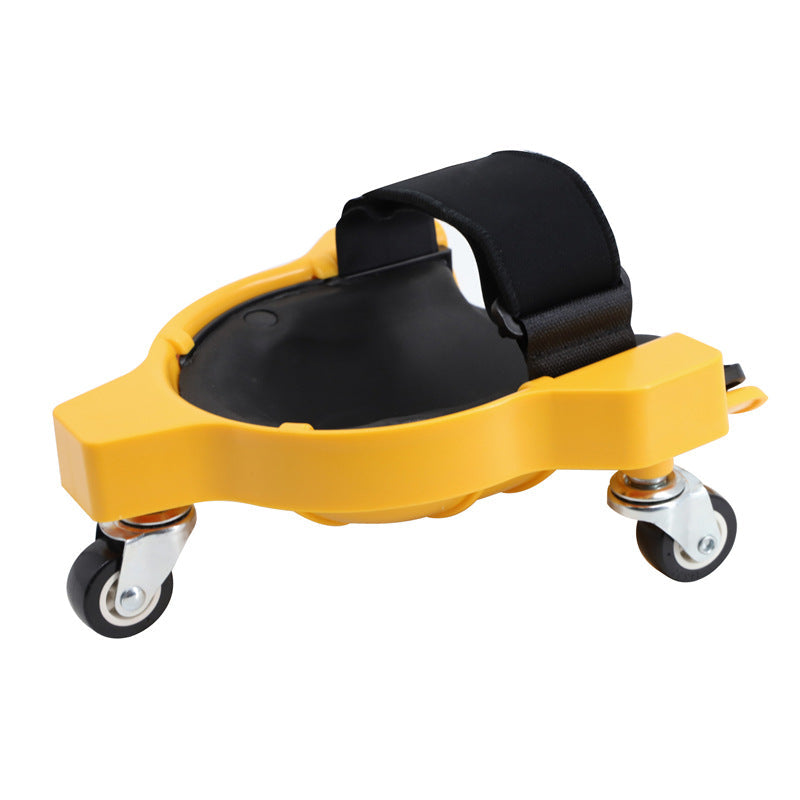 Multi-function pulley knee pads with protective kneeling cushion and universal wheel design