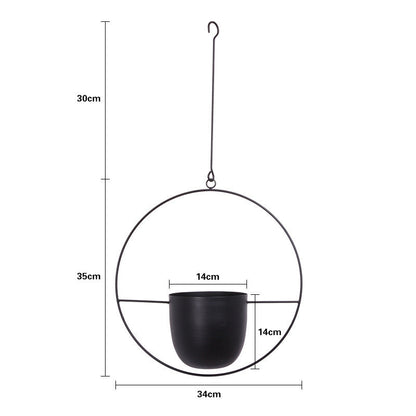 Nordic-style hanging iron flower pot with hydroponic orchid plant holder in a simple decorative design