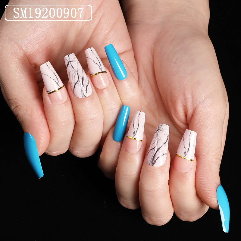 Ballet coffin fake nails by My Store in a sleek coffin shape with a ballet-inspired design