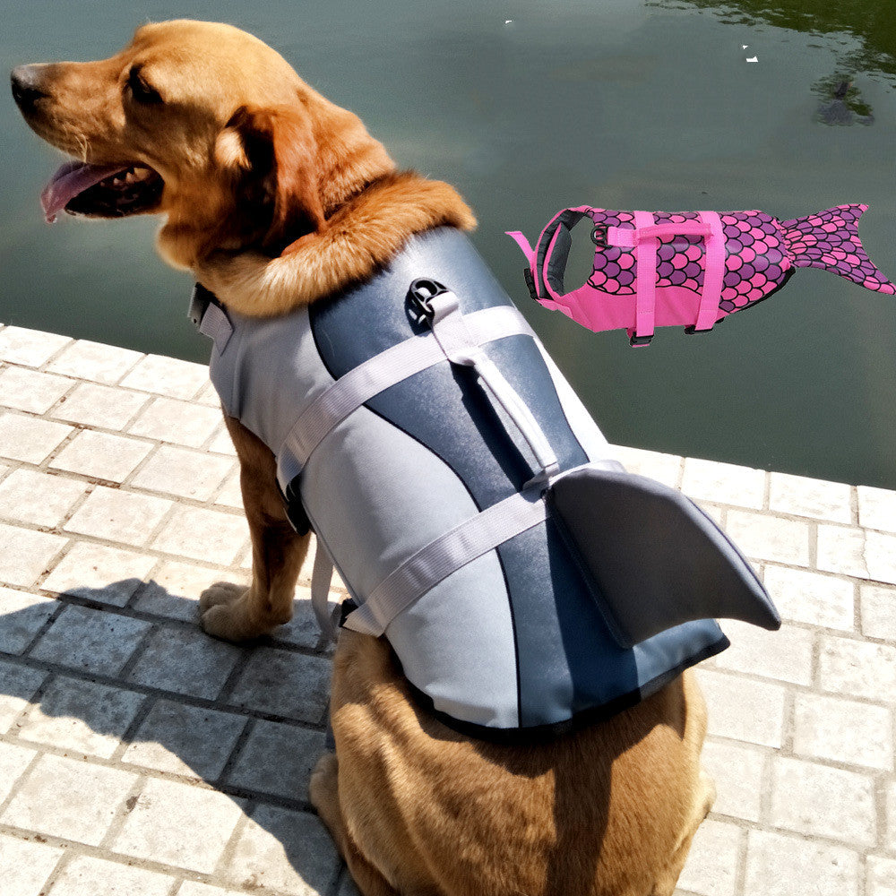 Pet Life shark mermaid jacket swimsuit with fin detail for dogs and cats