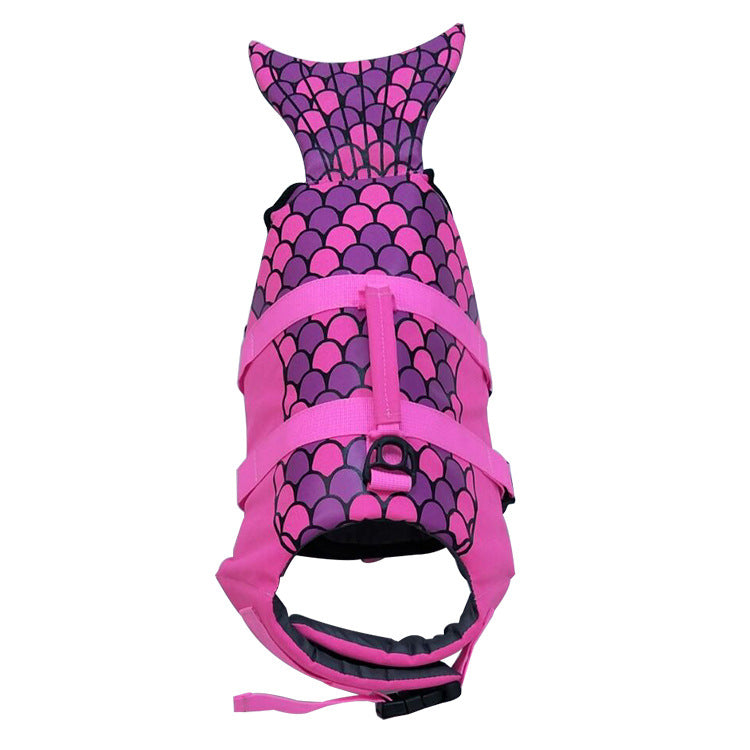 Pet Life Jacket Shark Mermaid Swimsuit with shark fin and mermaid-style design for pets