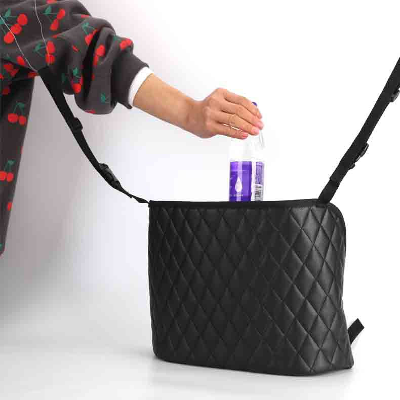 Car storage bag and handbag holder, car seat organizer for tidying the auto interior and center console