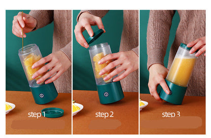 Rechargeable portable juicer cup, small fruit juice machine with compact blend-and-go design