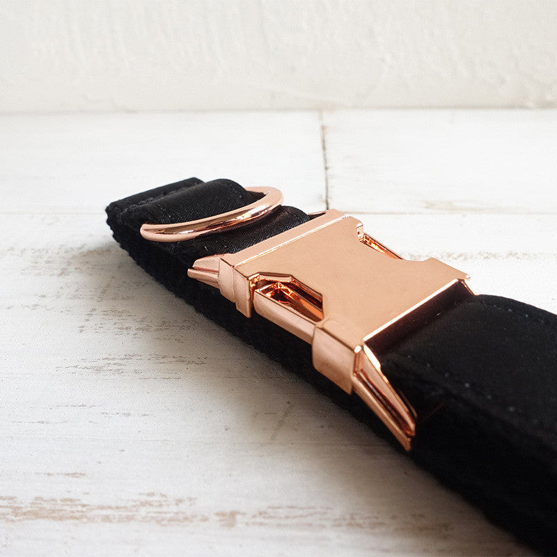 Black personalized dog collar, adjustable pet supply for dogs