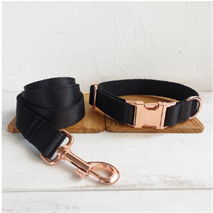 Black personalized dog collar from Pet Supplies, shown in a durable black design