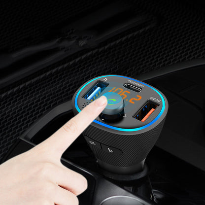 Car Bluetooth MP3 player with U disk music rhythm display and in-car audio controls
