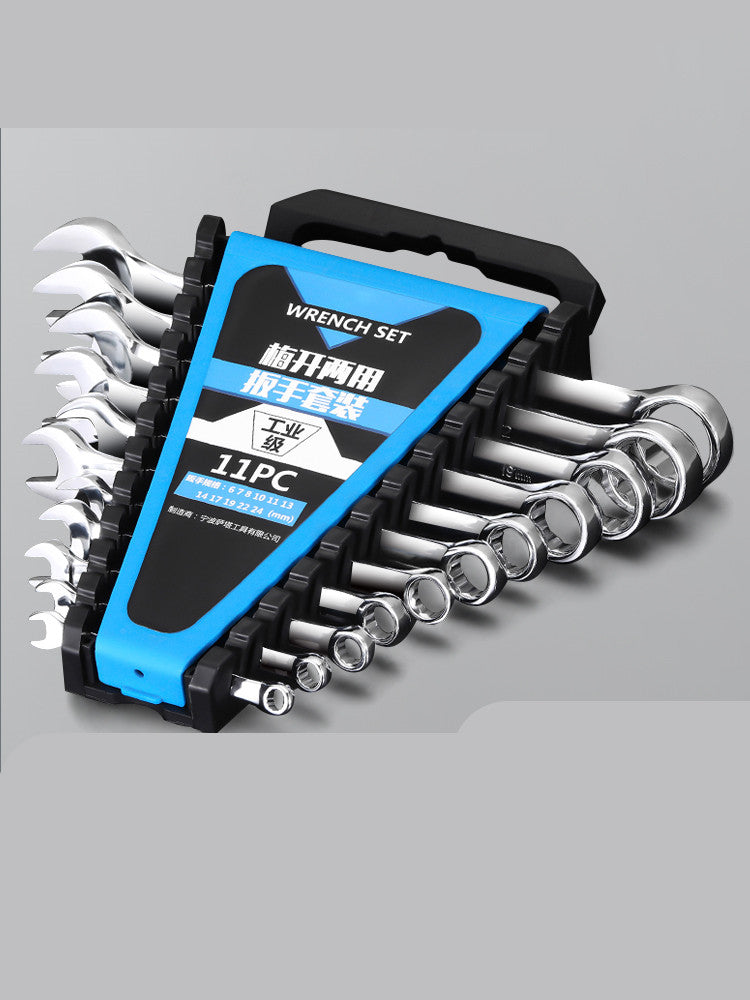 Auto repair wrenches and double-purpose ratchet wrench hardware tools set