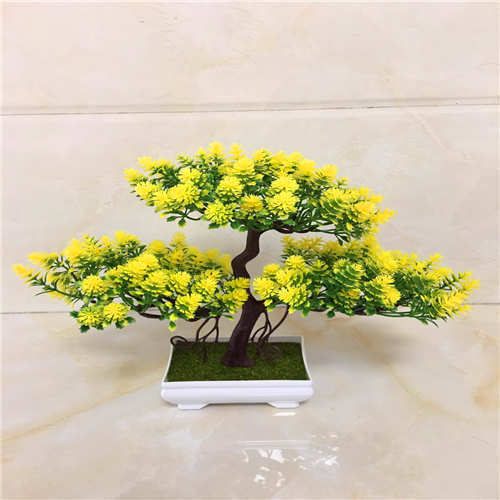 Podium plastic decorative flowers arranged for elegant display