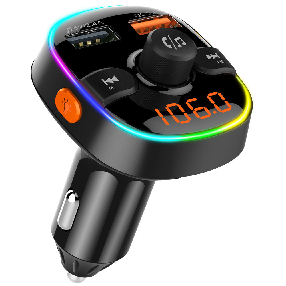 Car Bluetooth MP3 player FM transmitter with digital display and USB charging port