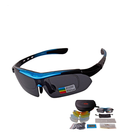 Outdoor polarized sunglasses for men, bicycle riding goggles with dark lenses and sporty frame