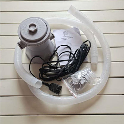 Swimming pool filter pump by My Store, compact black pump unit with cylindrical filter housing and connecting ports