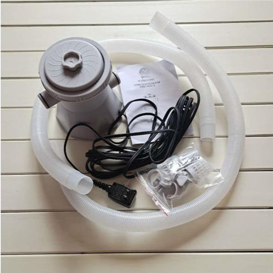 Swimming pool filter pump by My Store, compact black pump unit with cylindrical filter housing and connecting ports