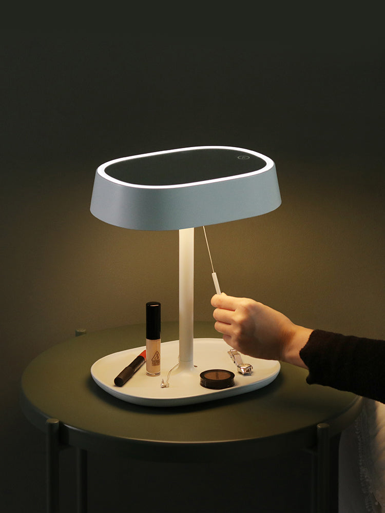 Red Muid portable foldable LED makeup mirror with tabletop dressing mirror design