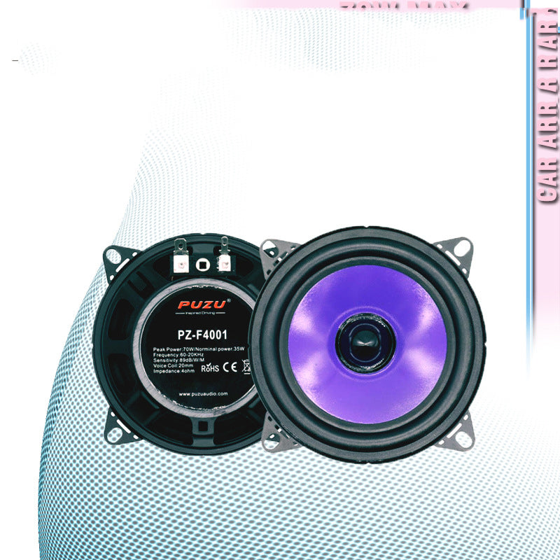 Car mid-bass audio modified speakers, pair of aftermarket vehicle speakers with black cone design