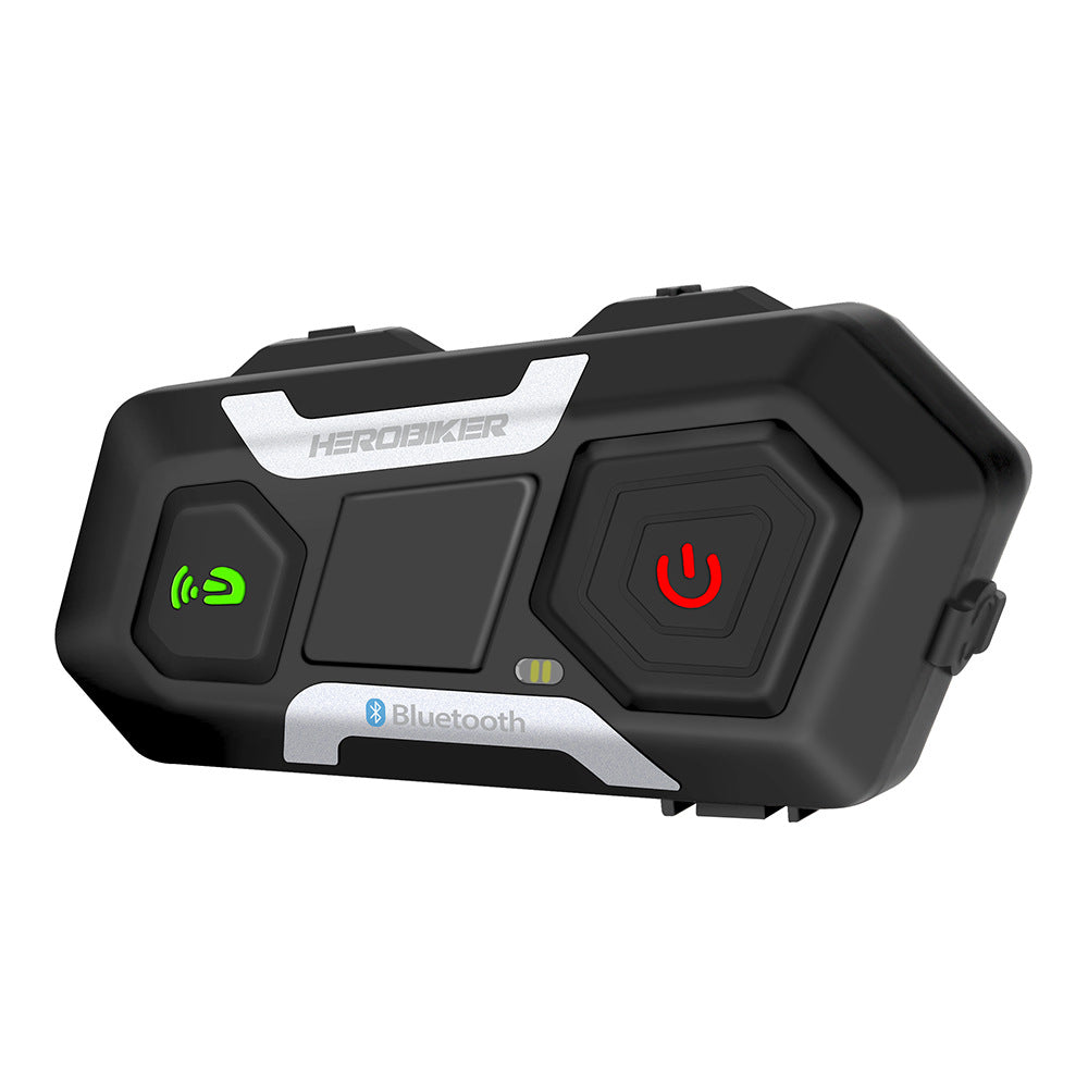 HEROBIKER motorcycle intercom helmet headset with waterproof speakers and wireless 1200m communication setup