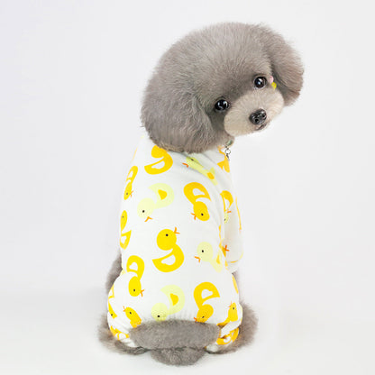 Dog pajamas with four-legged cotton design, casual cartoon fruit pattern by My Store