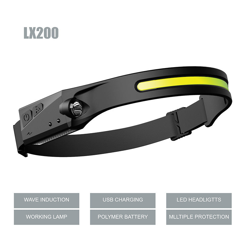 Induction light night running light, multifunctional fishing light with compact wearable design